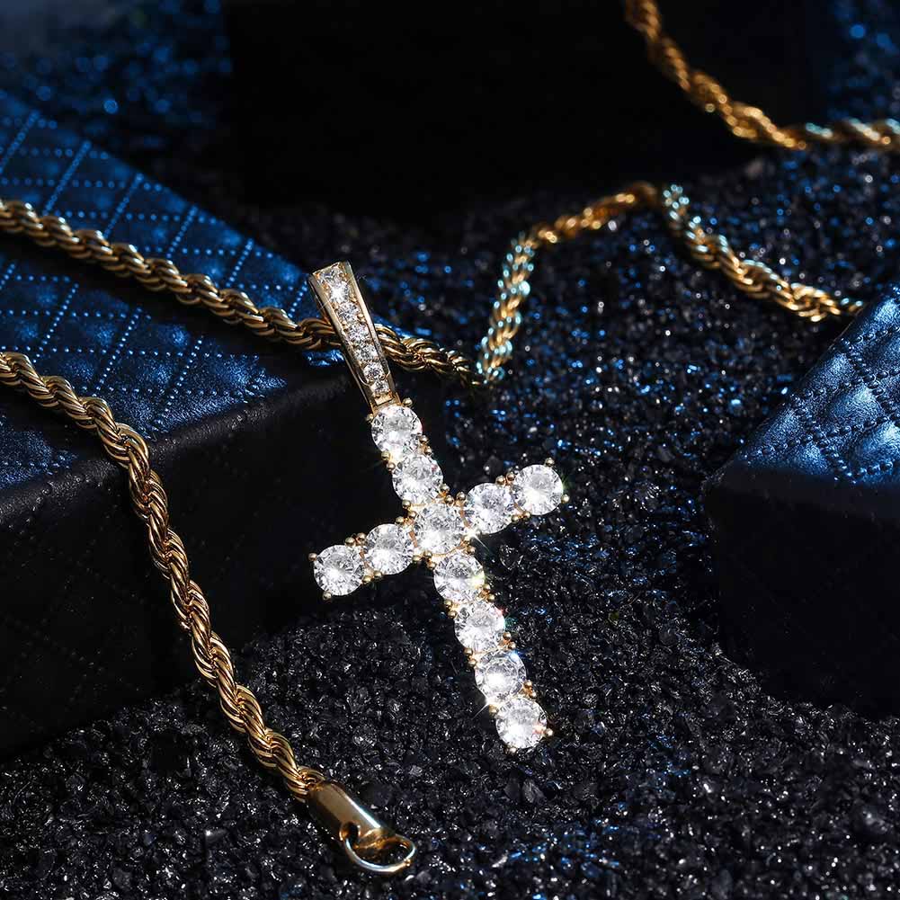 Cross Necklace | Gold, Silver - 925 Silver Base