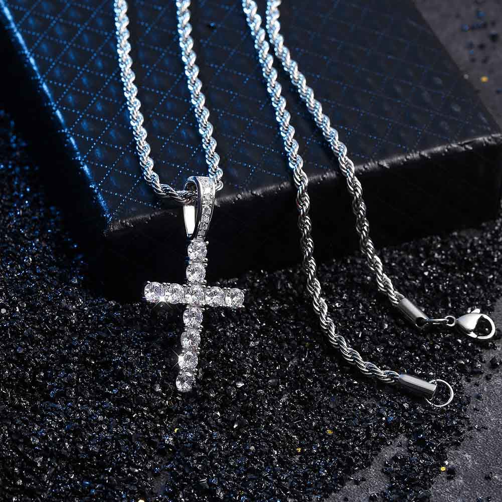 Cross Necklace | Gold, Silver - 925 Silver Base