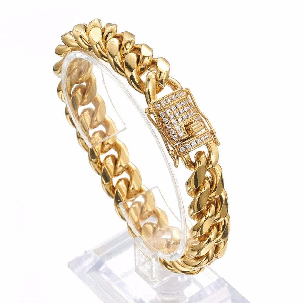 Mens Gold Miami Cuban Link Bracelet