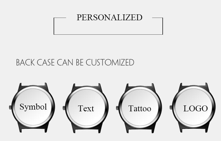 Custom Unisex Watch With Leather Band - Personalize With Photo/Logo/Text