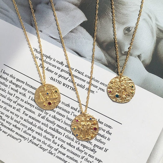 Sumerian Gold Coin Constellation Pendant/Necklace