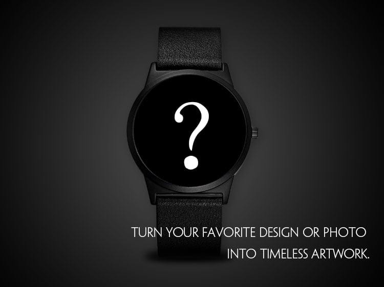 Custom Unisex Watch With Leather Band - Personalize With Photo/Logo/Text