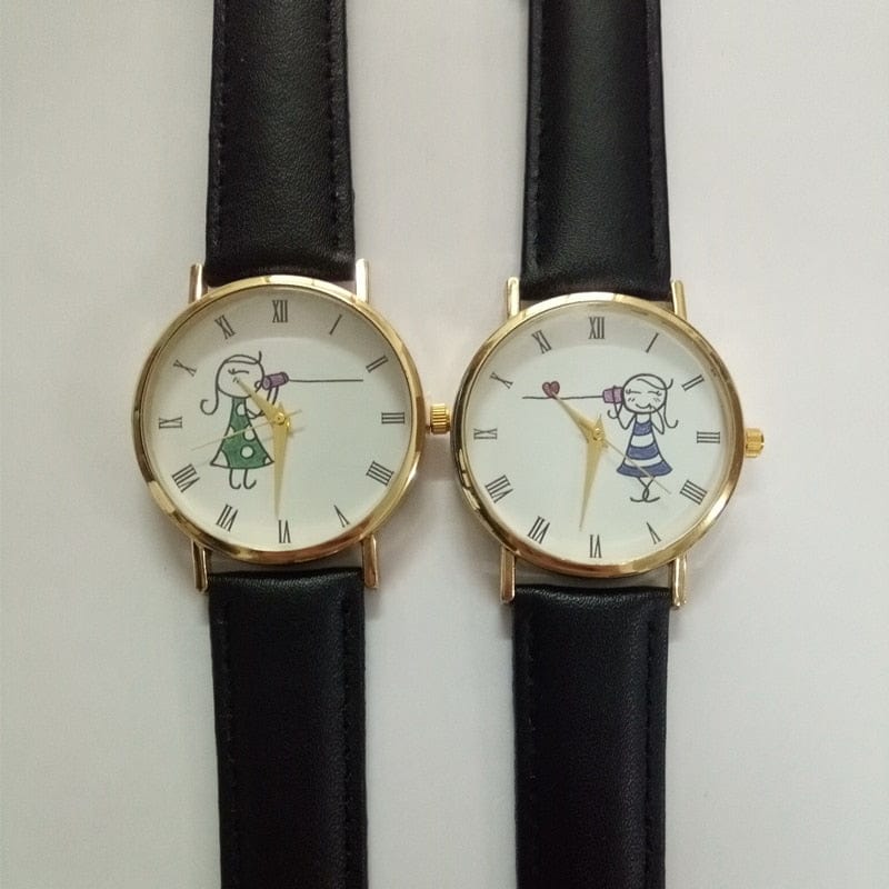 Custom Unisex Watch With Leather Band - Personalize With Photo/Logo/Text