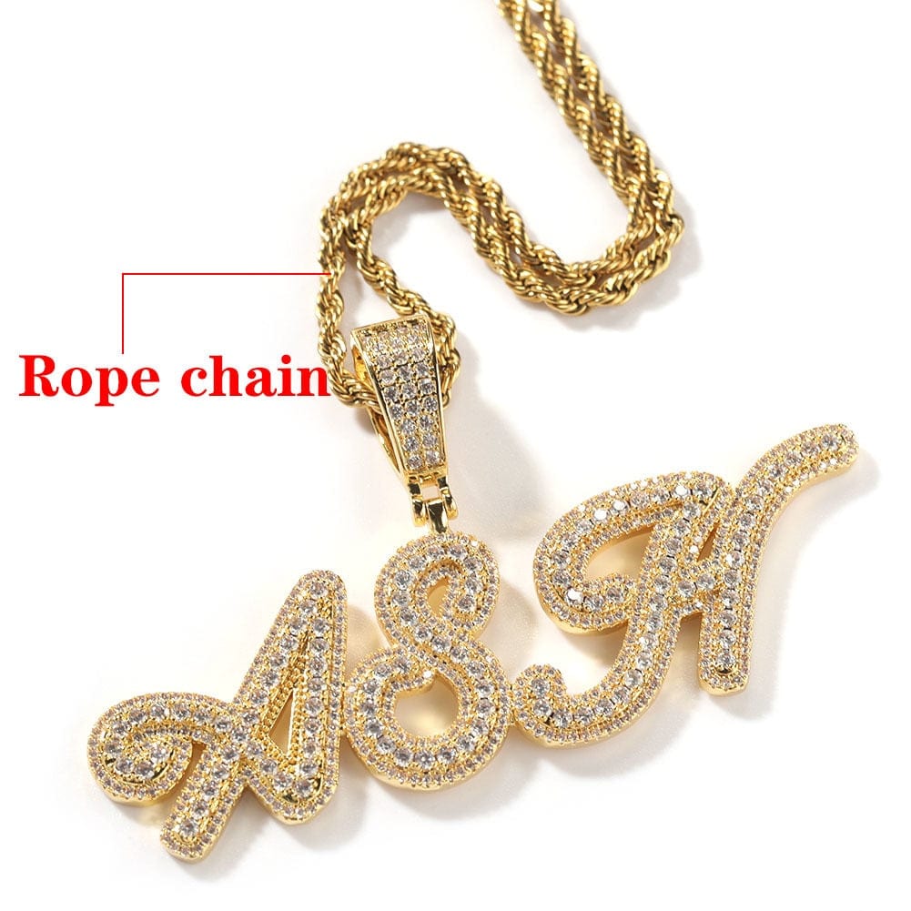 Custom Brush Script Name Necklace - Unisex