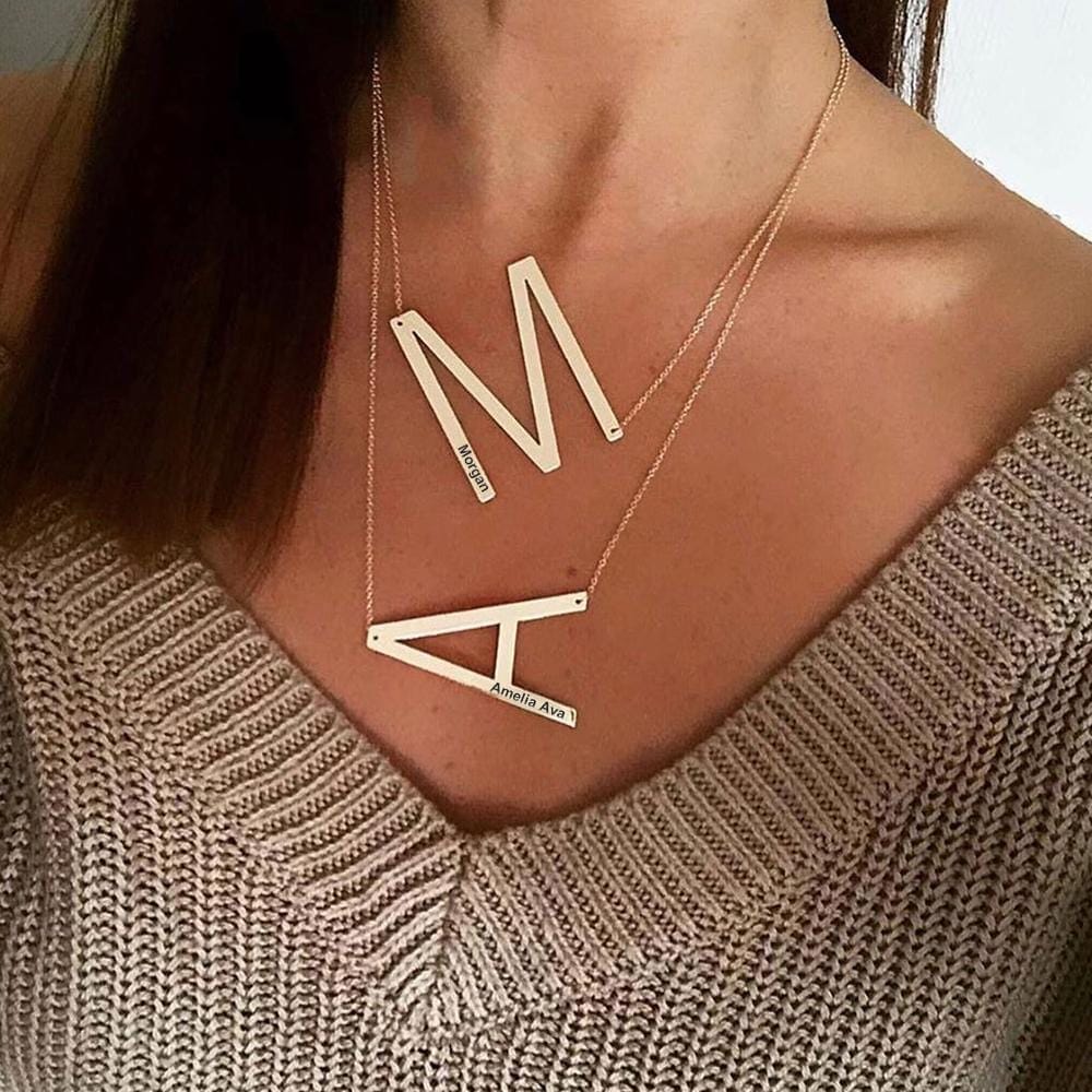 big letter necklace