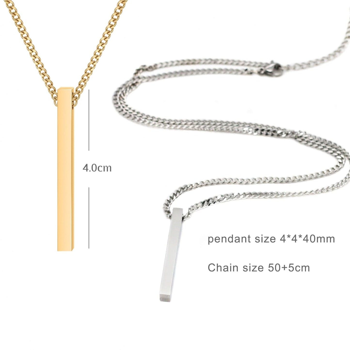 Bar Necklace With Custom Engraving