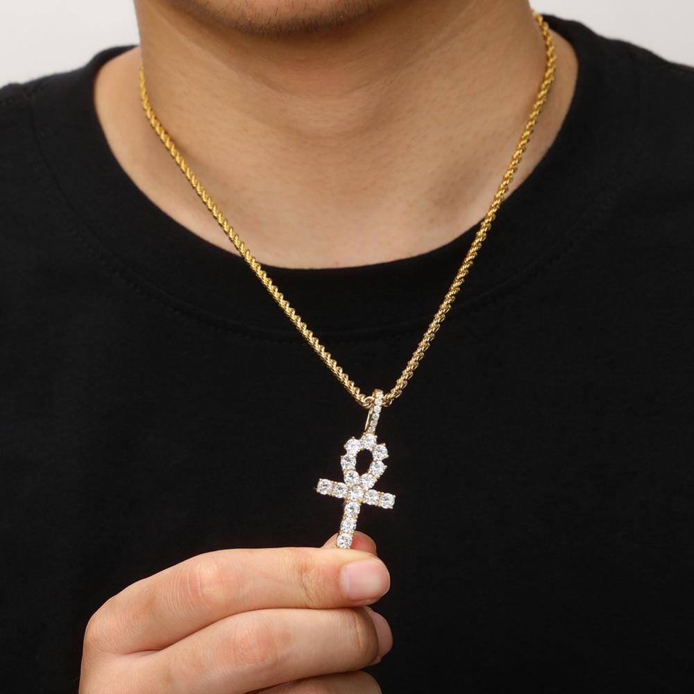 Ankh Pendant Necklace - Gold, Silver