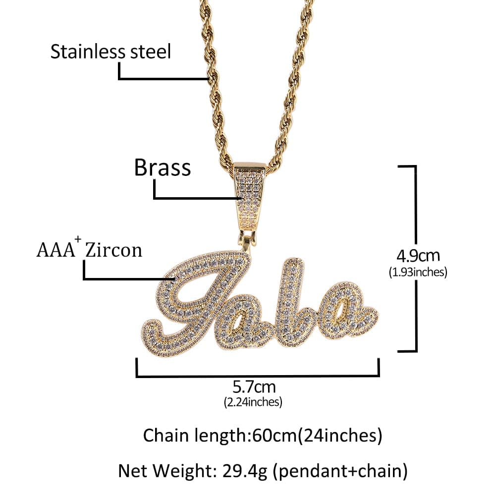 Custom Brush Script Name Necklace - Unisex