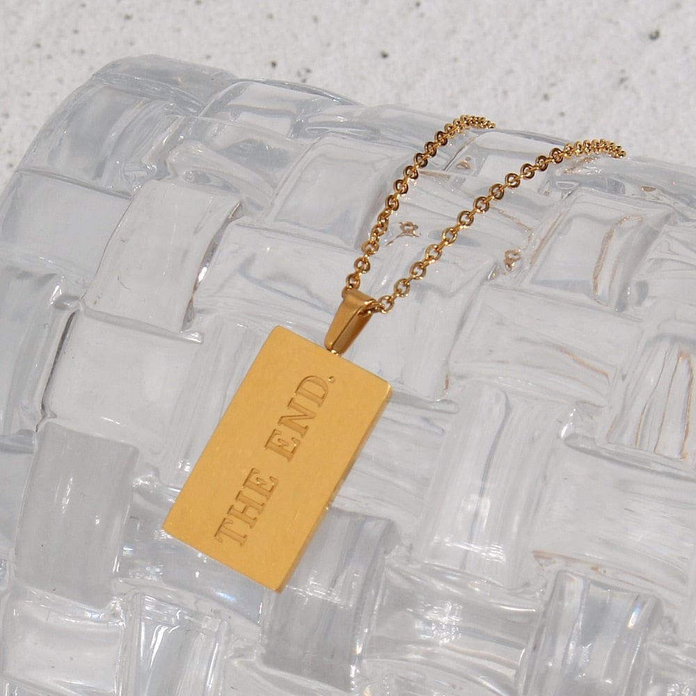 Personal Engraved Mantra Dog Tag Necklace
