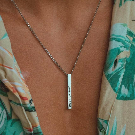 Custom Engraved Bar Necklace
