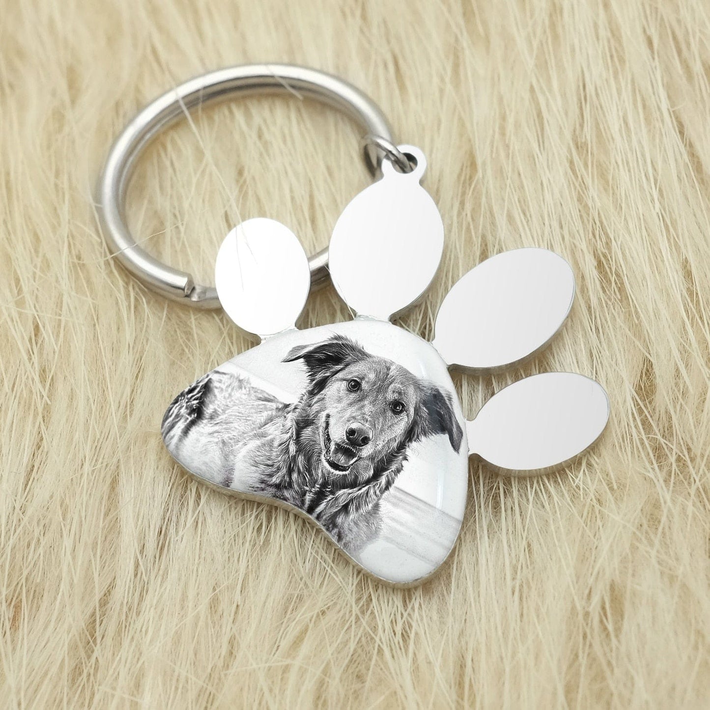 Pet Memorial Keychain With Picture & Engraving