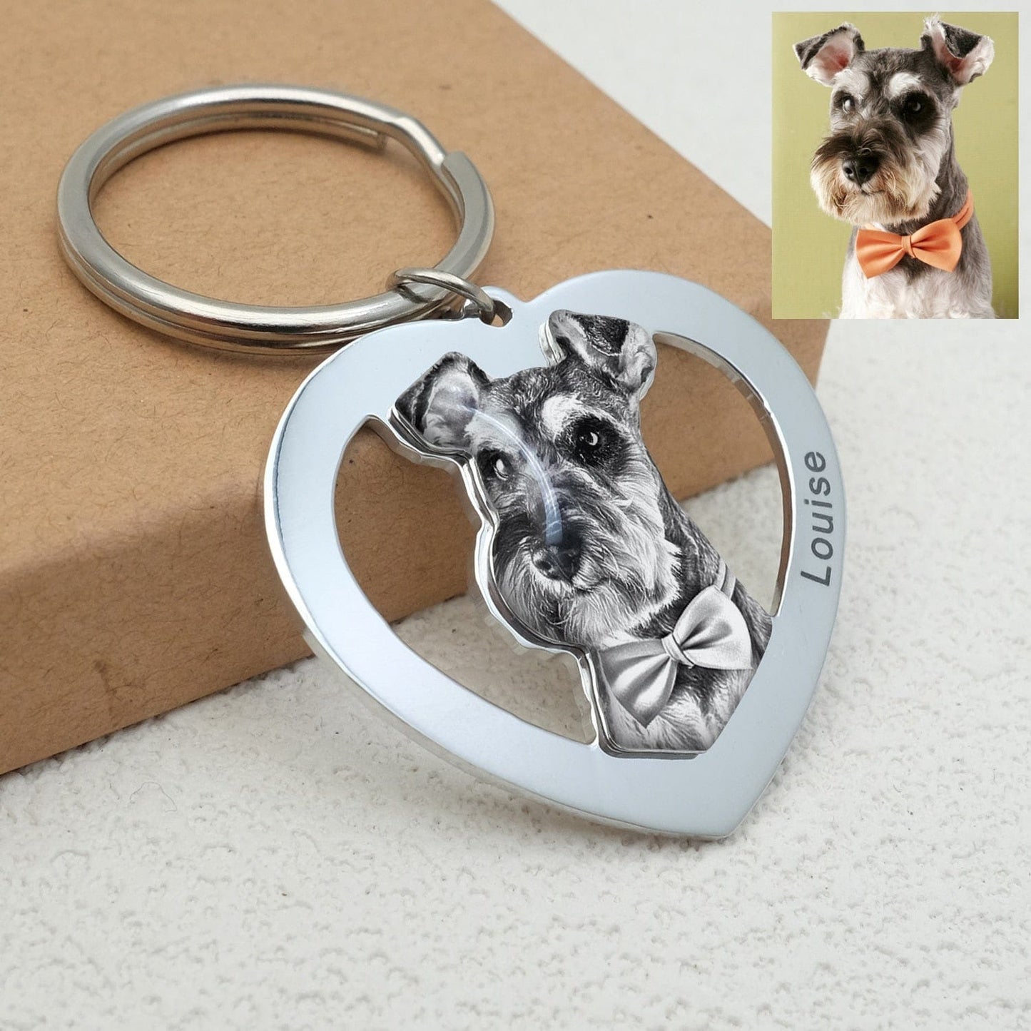 Pet Memorial Keychain With Picture & Engraving