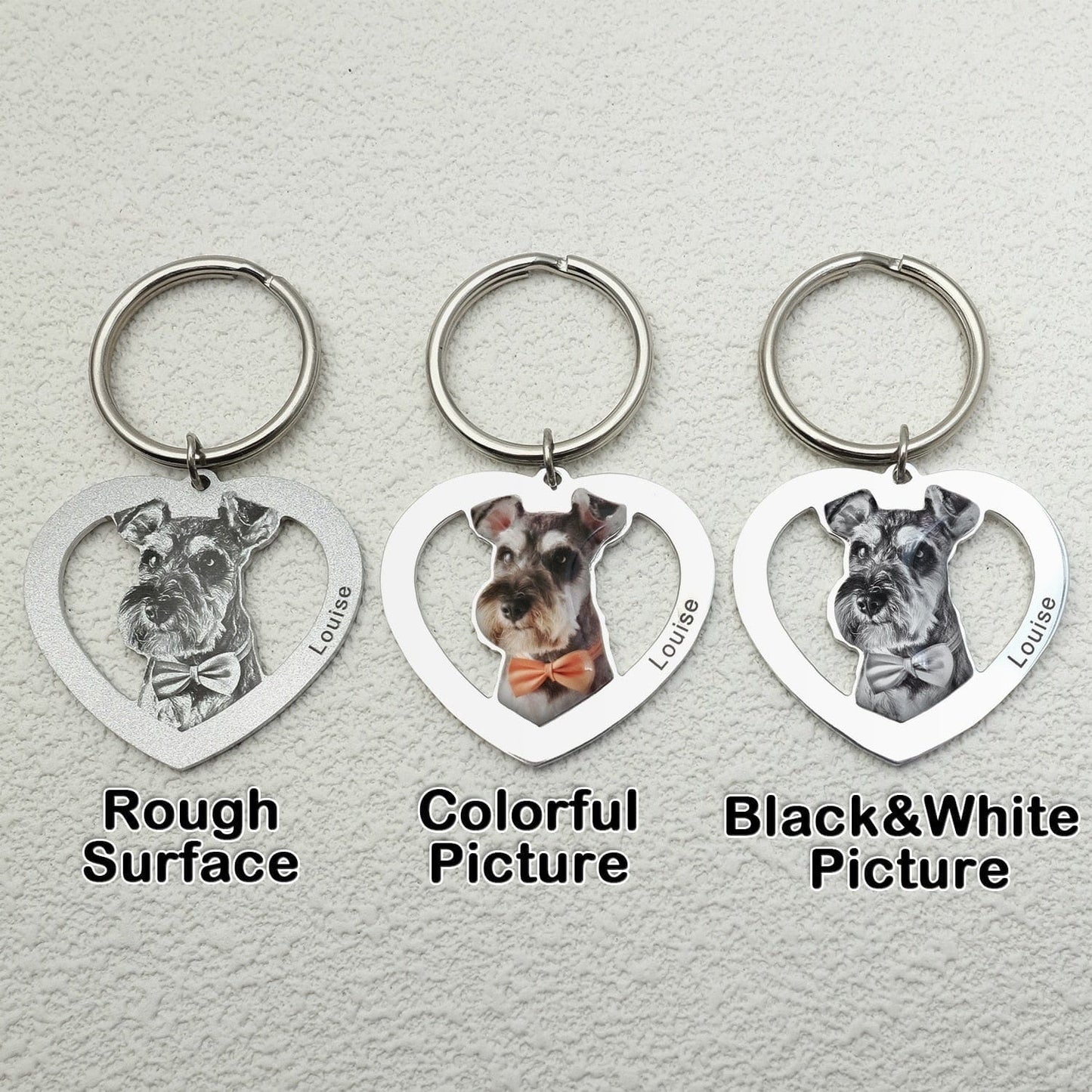 Custom Pet Heart Photo Keychain For Cats Or Dogs