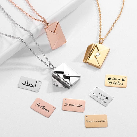 Custom Envelope necklace with note