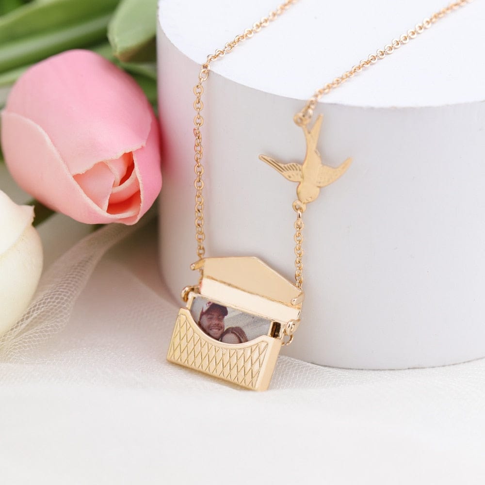 Custom Photo In Pocketbook Memory Necklace
