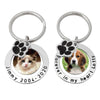 Custom Engraved Memorial Pet Pawprint Picture Key Chain For Cats Or Dogs