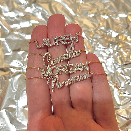 Custom Crystal Name Necklaces