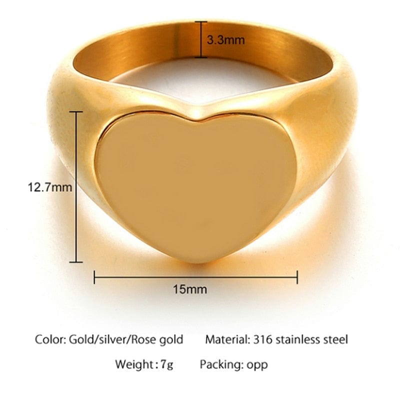 Custom Heart Shaped Photo Ring