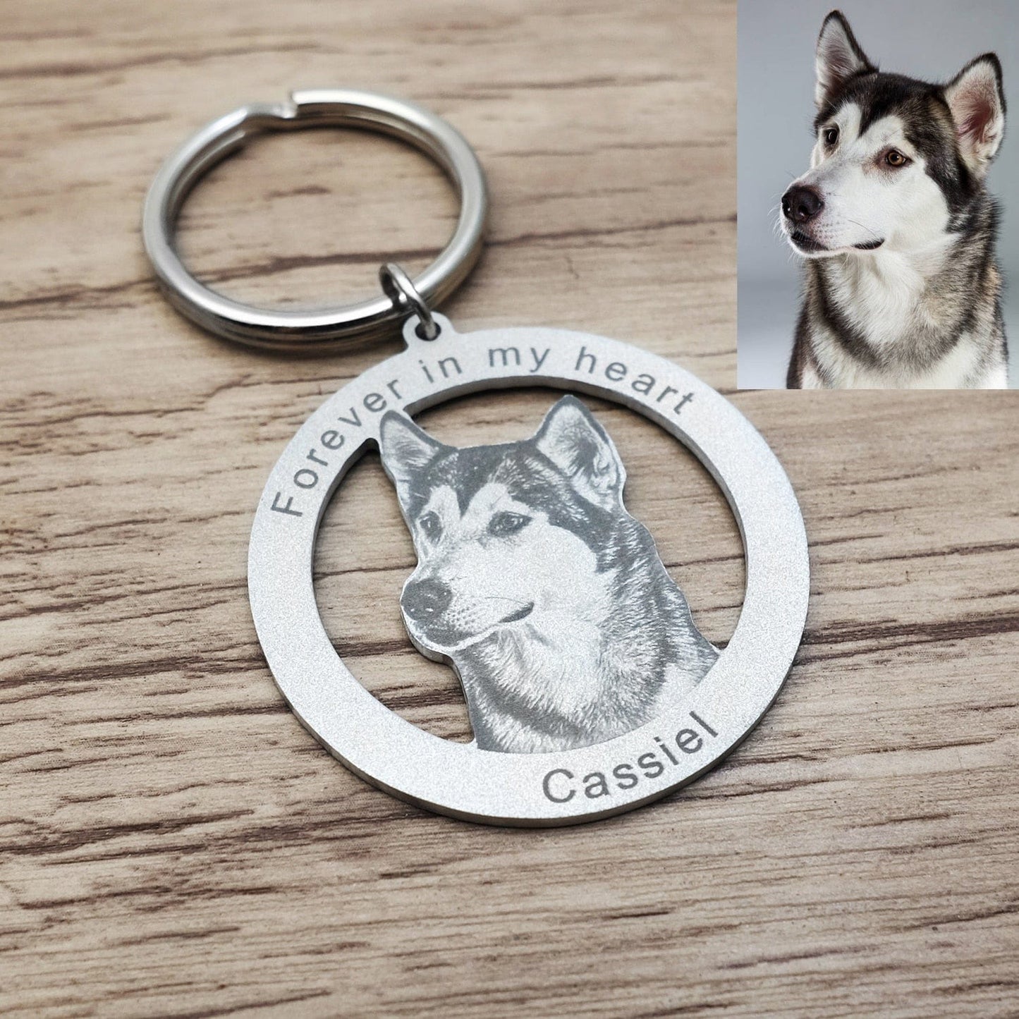 Pet Memorial Keychain With Picture & Engraving