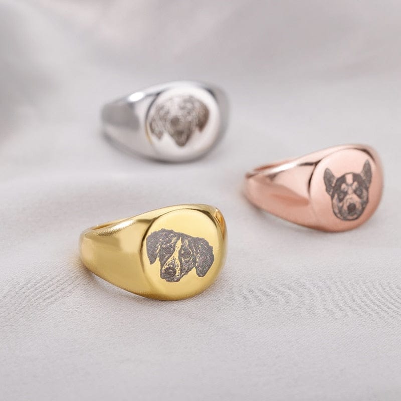 Custom Premium Pet Portrait Photo Rings