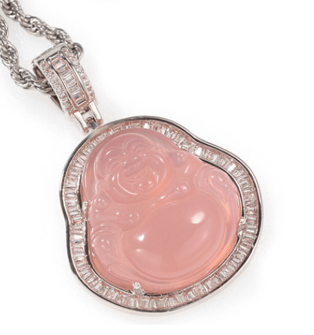 Buddha Pendant Necklace With Gold Border