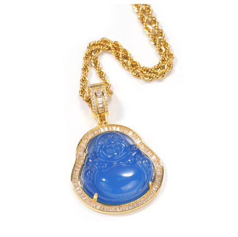 Buddha Pendant Necklace With Gold Border