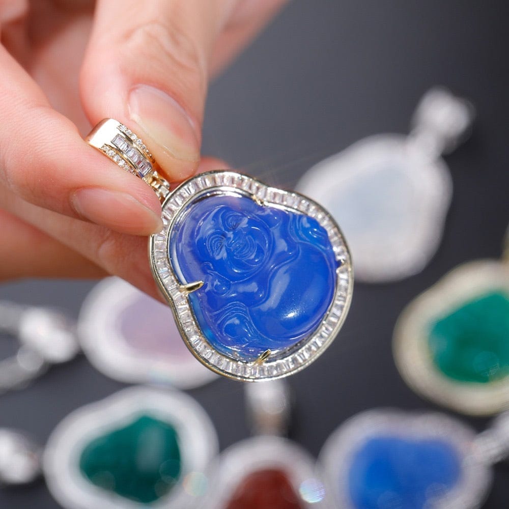 Blue Buddha Pendant Necklace