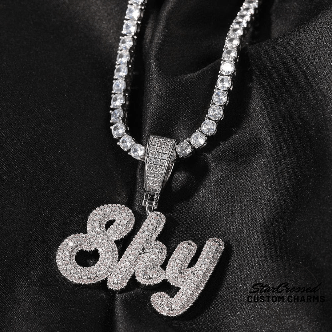 Custom diamond name necklace
