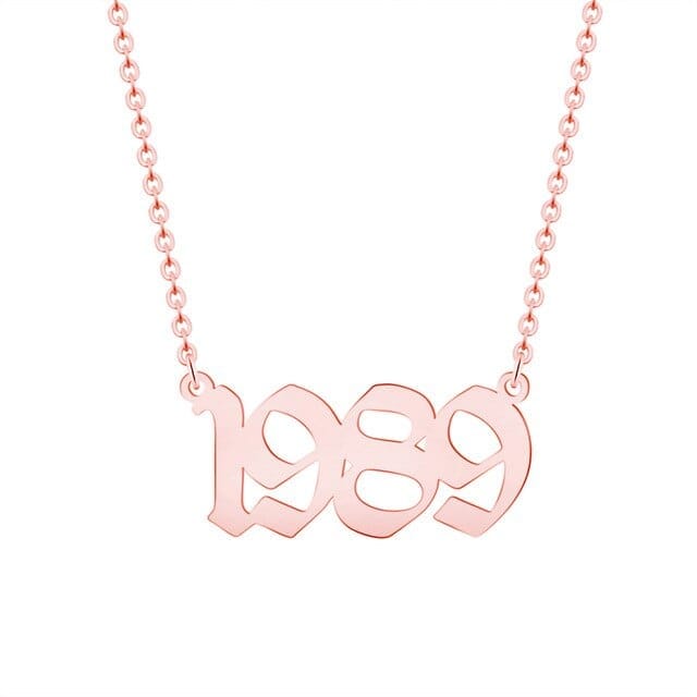 Birth Year Necklace - Gold, Rose Gold, Silver