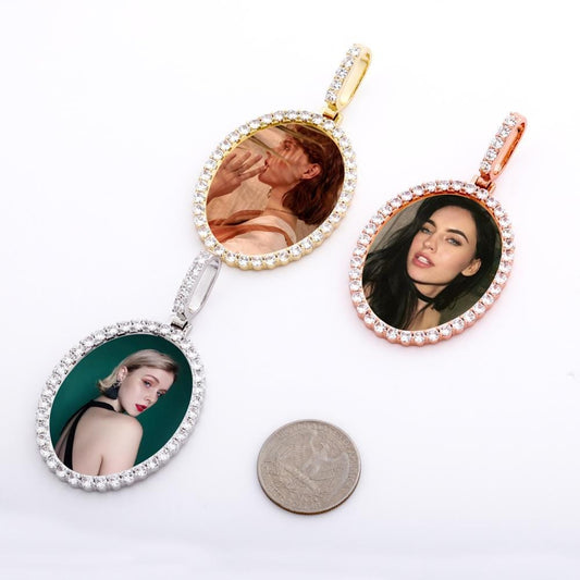 Custom Oval Picture Pendant Necklace - Gold, Rose Gold, White Gold