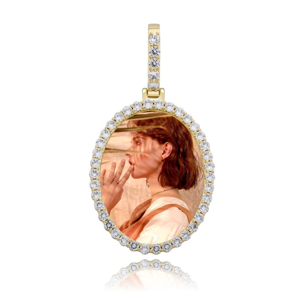 Custom Oval Picture Pendant Necklace - Gold, Rose Gold, White Gold