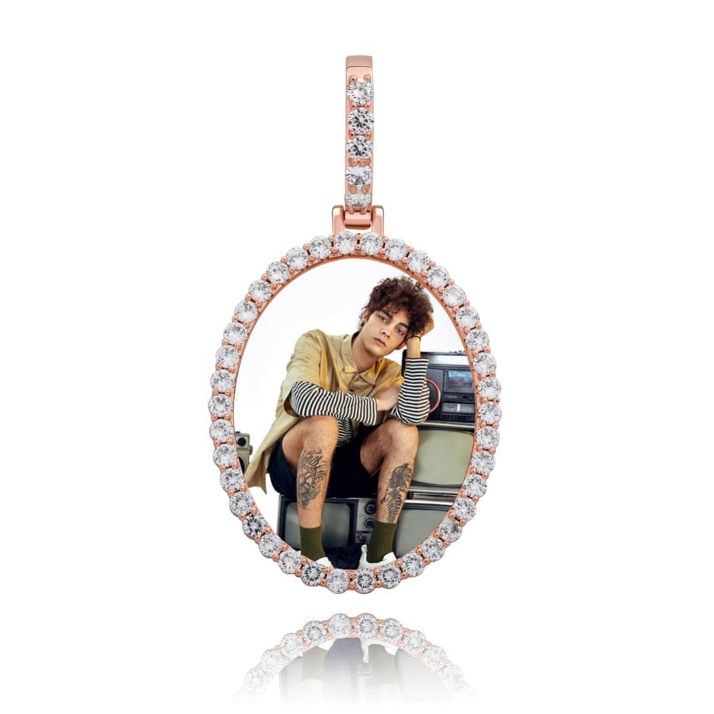 Custom Oval Picture Pendant Necklace - Gold, Rose Gold, White Gold