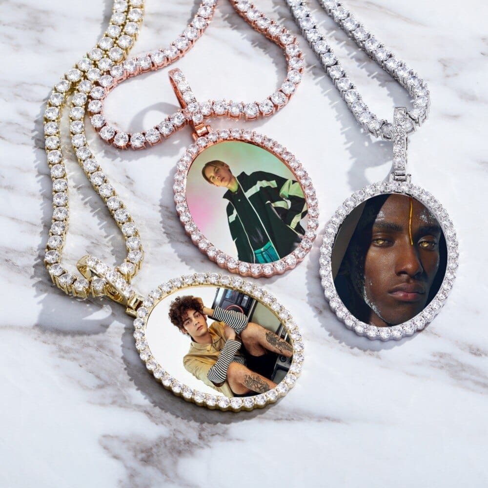 Custom Oval Picture Pendant Necklace - Gold, Rose Gold, White Gold