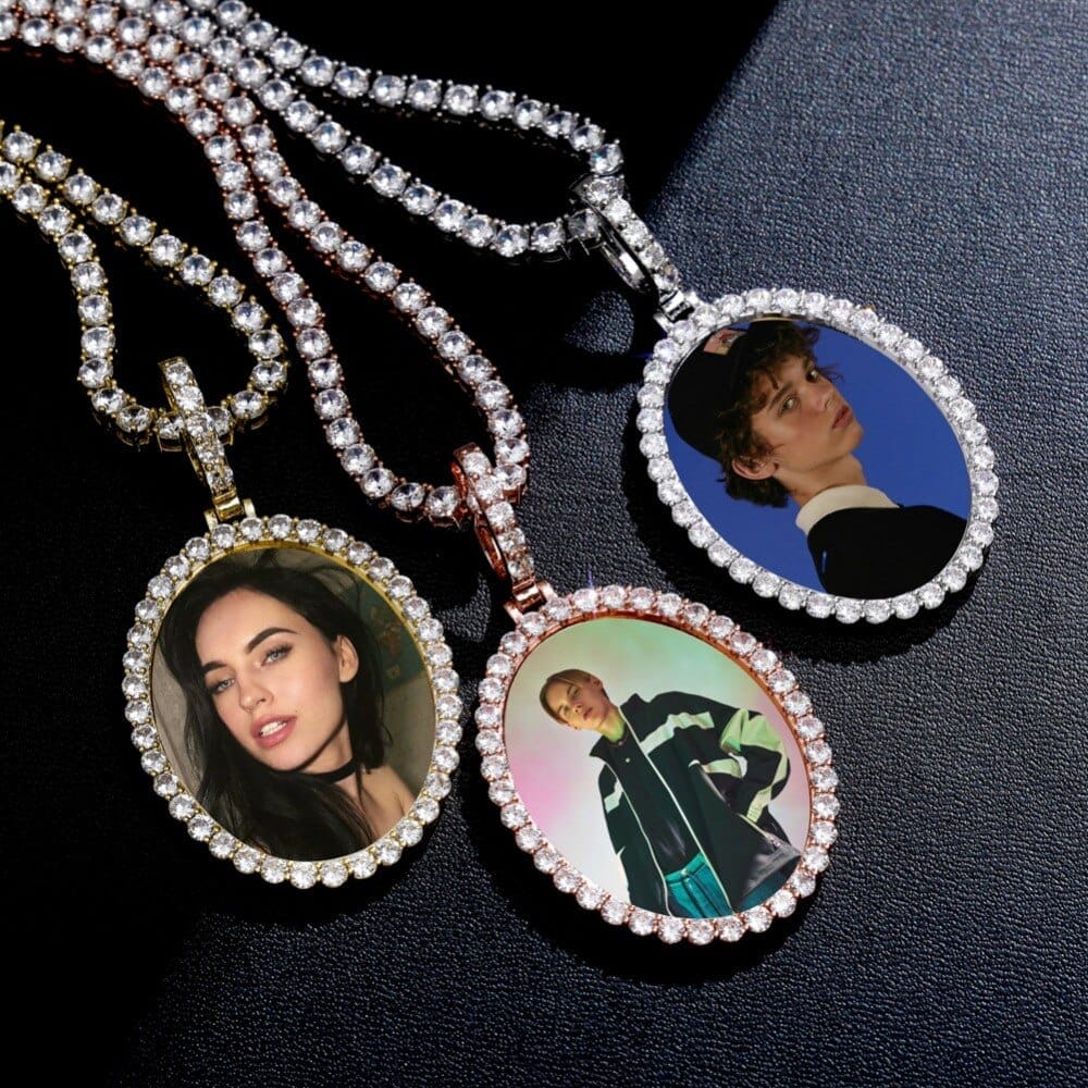 Custom Oval Picture Pendant Necklace - Gold, Rose Gold, White Gold