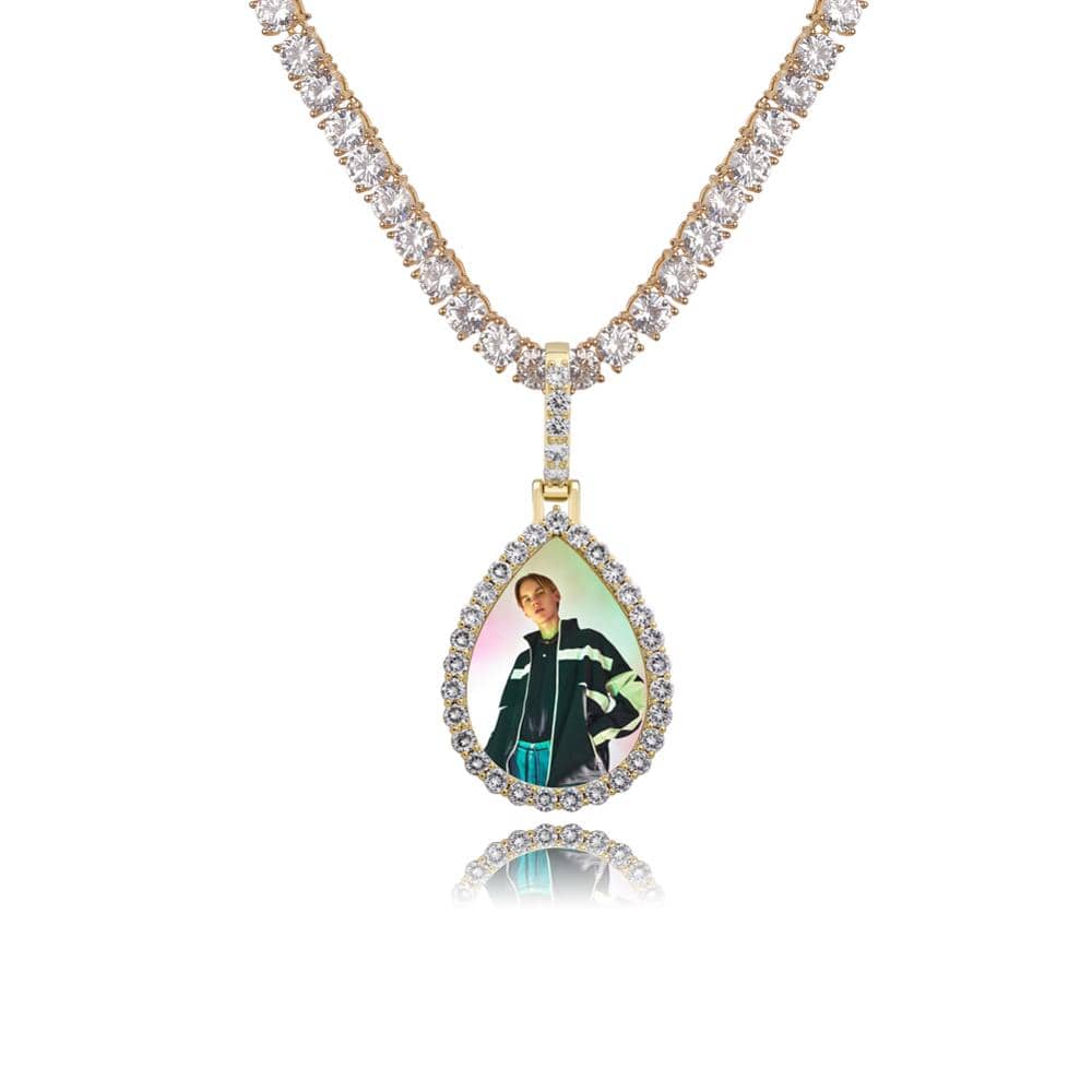 Custom "Tear Drop" Picture Pendant Necklace
