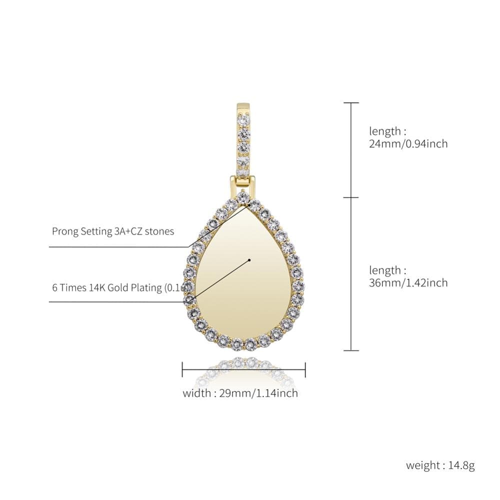 Custom "Tear Drop" Picture Pendant Necklace
