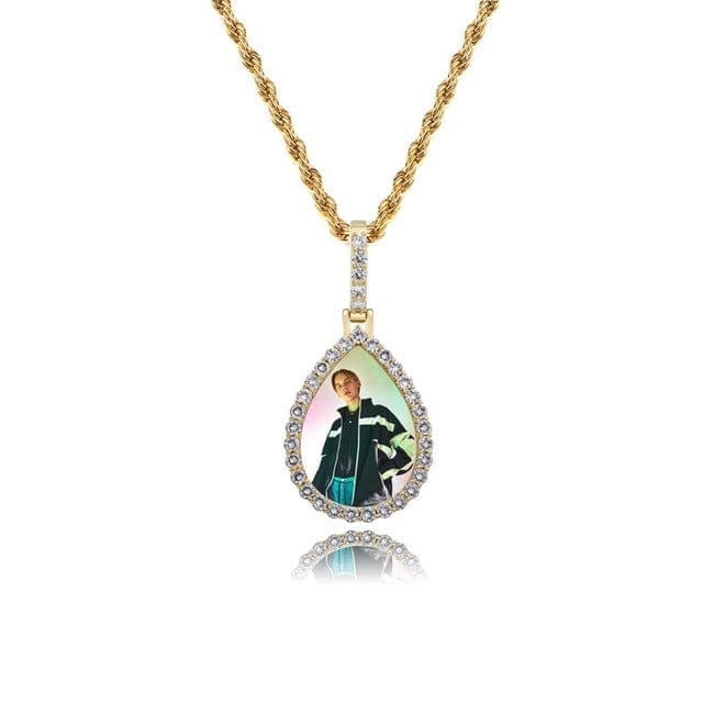 Custom "Tear Drop" Picture Pendant Necklace