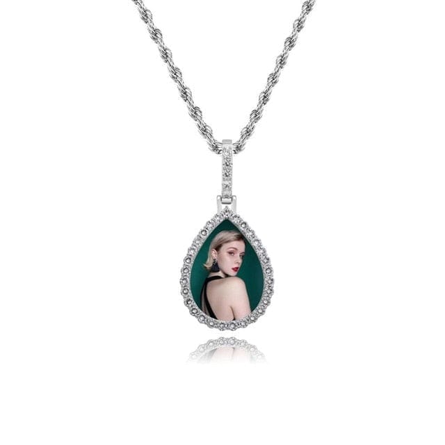 Custom "Tear Drop" Picture Pendant Necklace