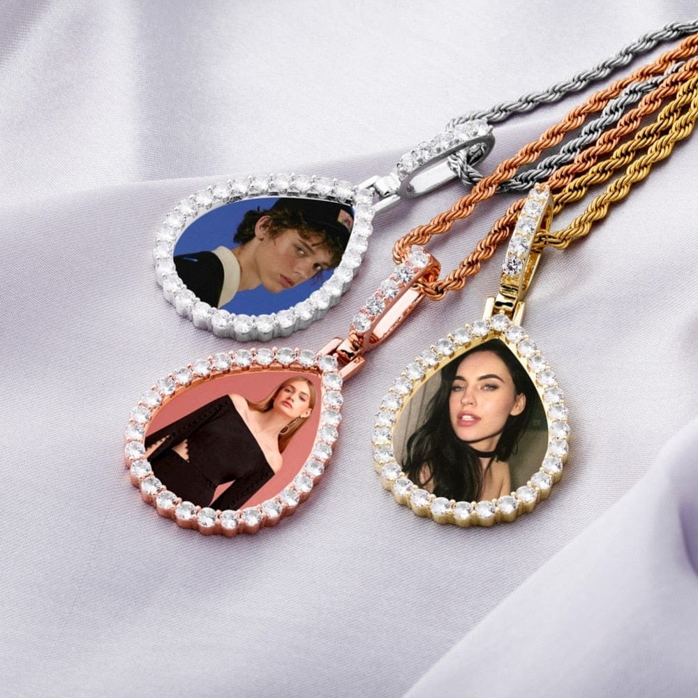 Custom "Tear Drop" Picture Pendant Necklace