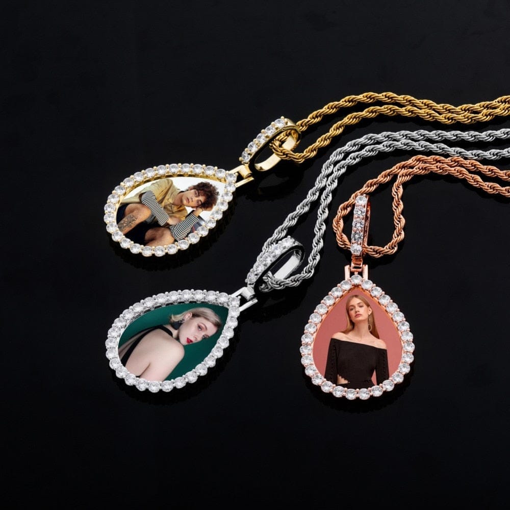 Custom "Tear Drop" Picture Pendant Necklace