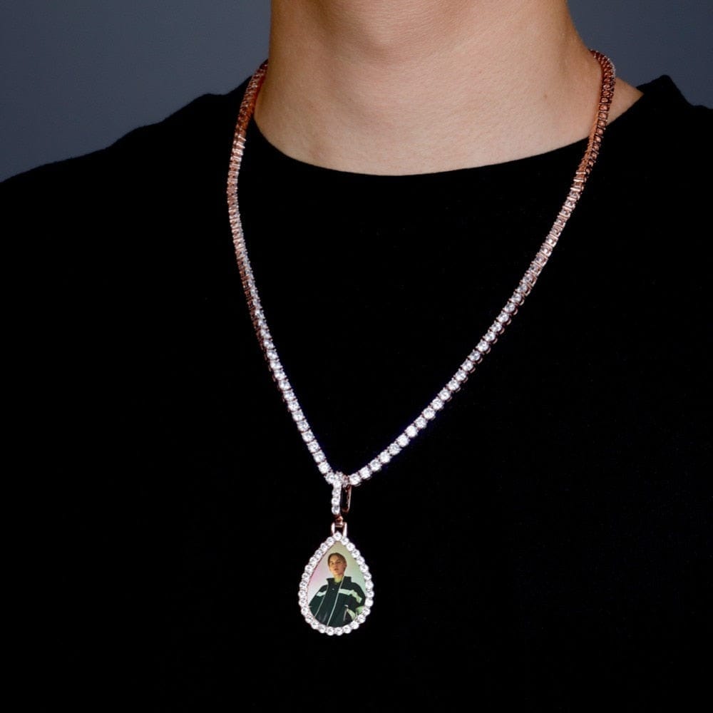 Custom "Tear Drop" Picture Pendant Necklace