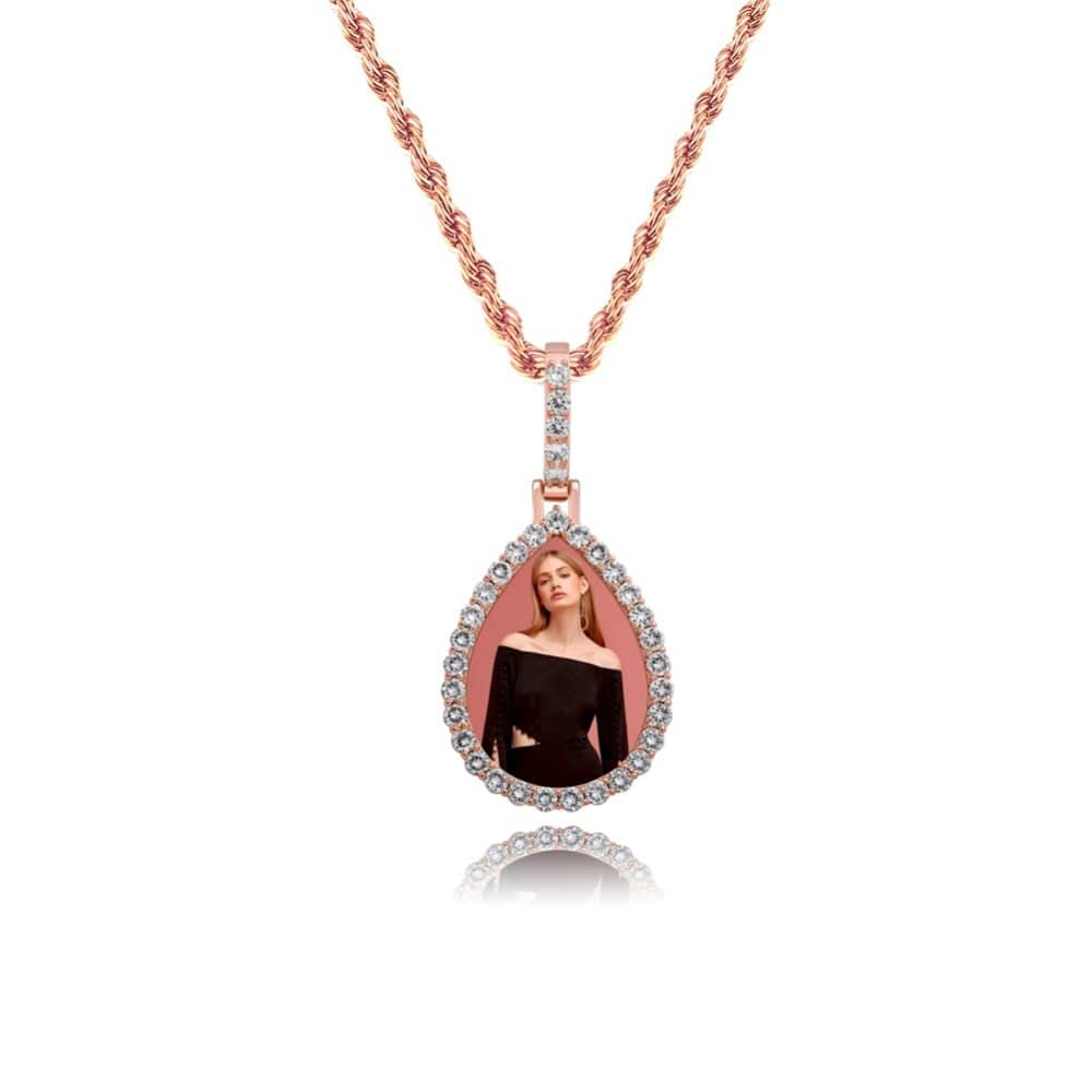 Custom "Tear Drop" Picture Pendant Necklace