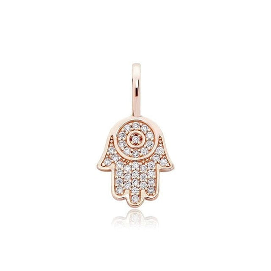 Hamsa Hand Of Fatima Pendant - 100% 925 Sterling Silver