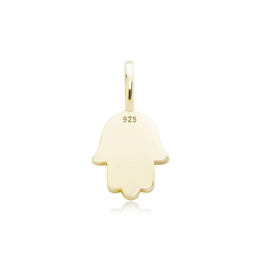 Hamsa Hand Of Fatima Pendant - 100% 925 Sterling Silver