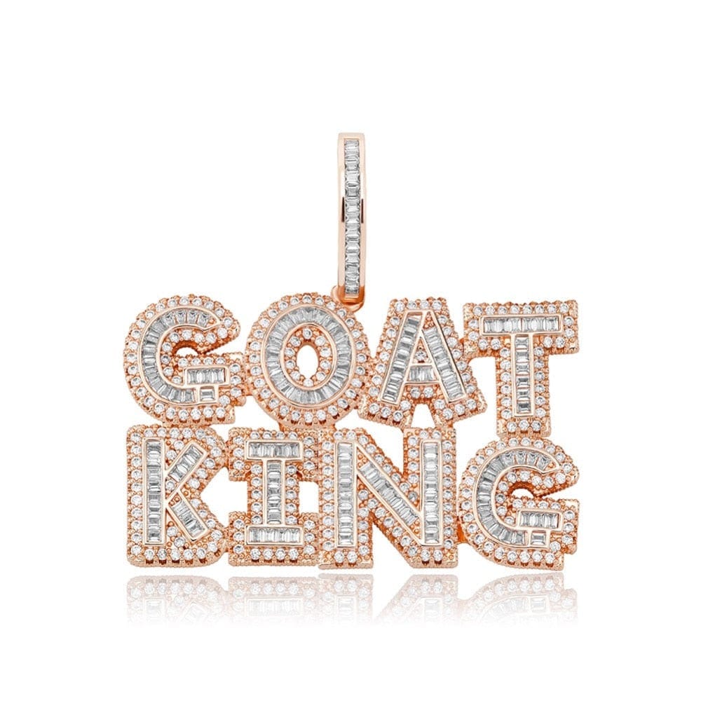 Custom Baguette Letters Pendant With Rope, Cuban or Tennis Necklace