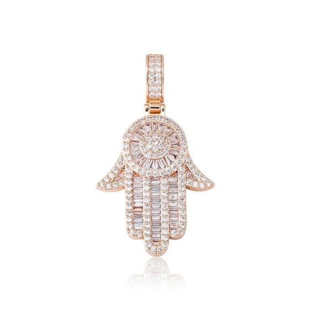 Rose Gold Hamsa Hand Charm Necklace
