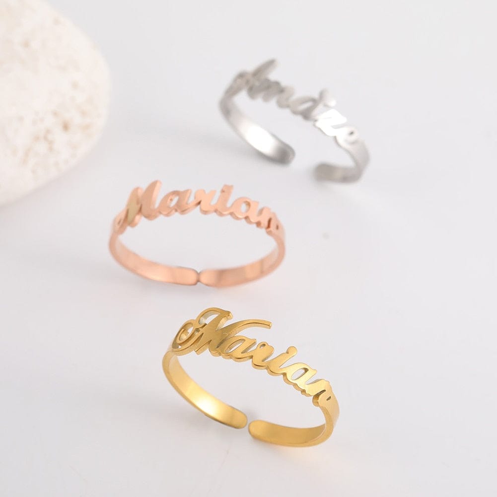 "Eternal Bonds" Personalized Adjustable Double Name Ring