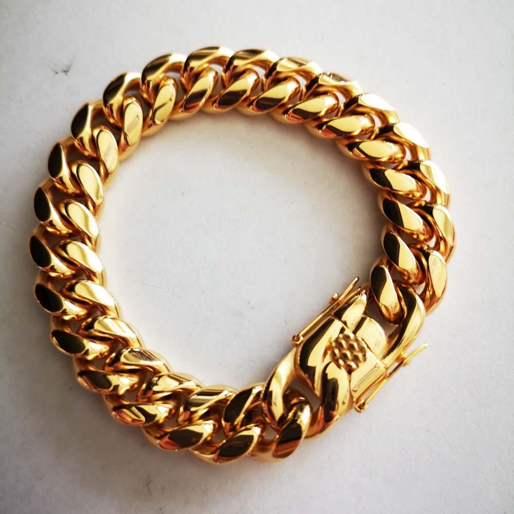 14mm Miami Curb Cuban Chain Necklace With Lock Clasp
