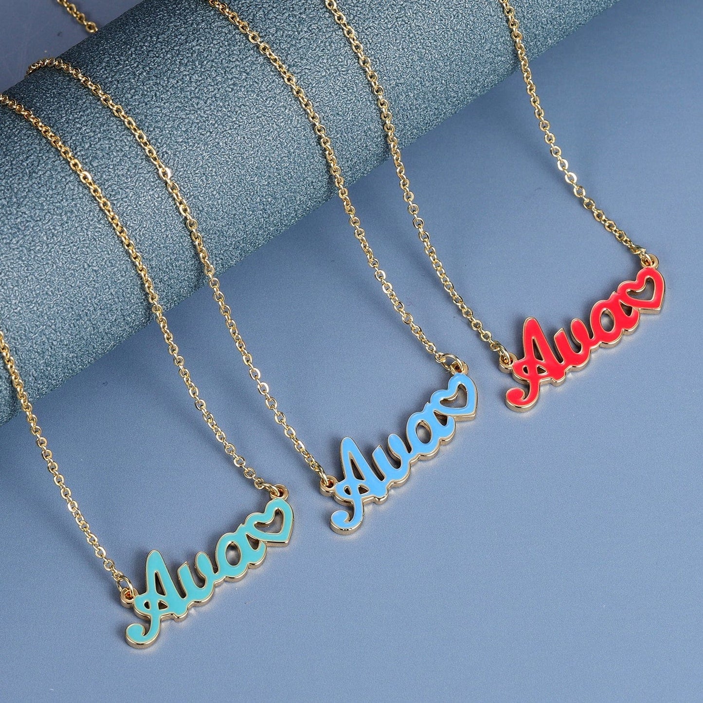 Colored name necklace