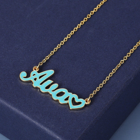 Enamel Name Necklace